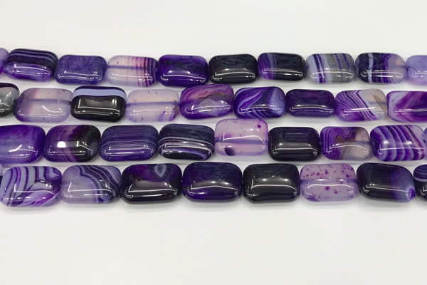 CAA4798 15.5 inches 12*16mm rectangle banded agate beads wholesale