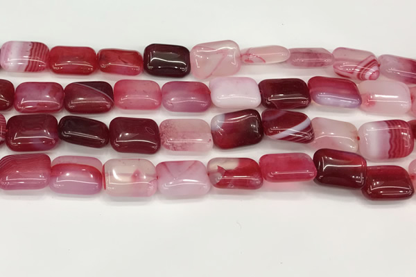 CAA4800 15.5 inches 12*16mm rectangle banded agate beads wholesale