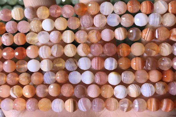 CAA4855 15.5 inches 6mm faceted round botswana agate beads