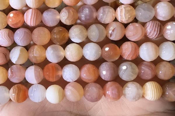 CAA4858 15.5 inches 12mm faceted round botswana agate beads