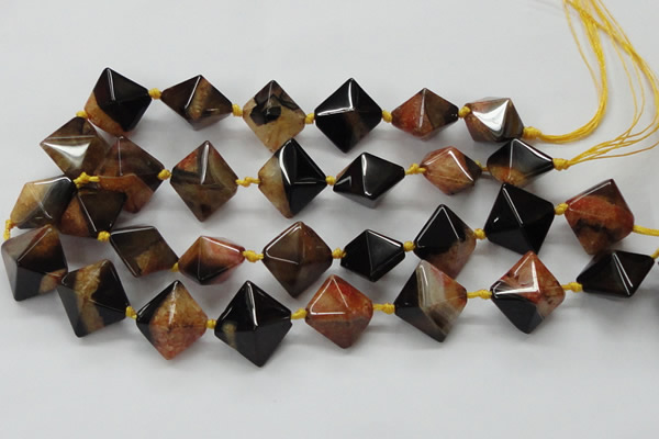 CAA494 15.5 inches 20*20mm pyramid agate druzy geode beads