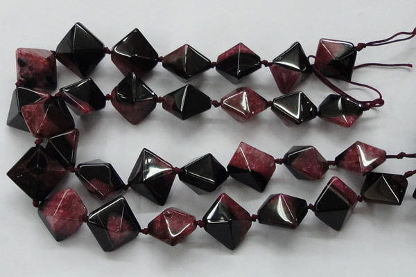 CAA498 15.5 inches 20*20mm pyramid agate druzy geode beads