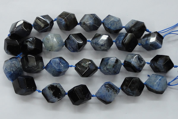 CAA501 15.5 inches 25*30mm faceted nuggets agate druzy geode beads
