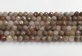 CAA5011 15.5 inches 8mm faceted round flower agate beads