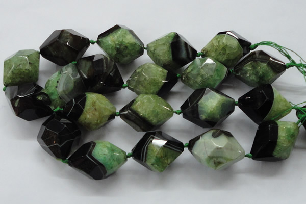 CAA502 15.5 inches 28*40mm faceted nuggets agate druzy geode beads