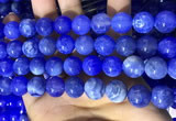 CAA5033 15.5 inches 12mm round blue dragon veins agate beads