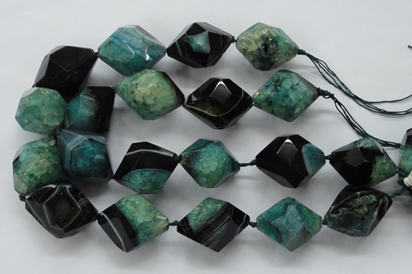 CAA504 15.5 inches 30*40mm faceted nuggets agate druzy geode beads