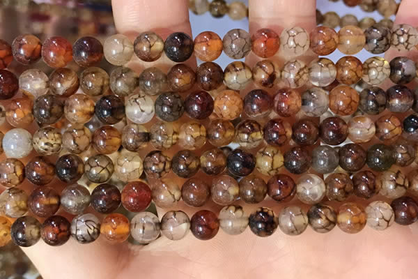 CAA5047 15.5 inches 6mm round dragon veins agate beads wholesale