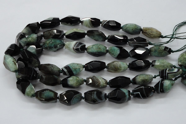 CAA506 15.5 inches 14*25mm faceted nuggets agate druzy geode beads