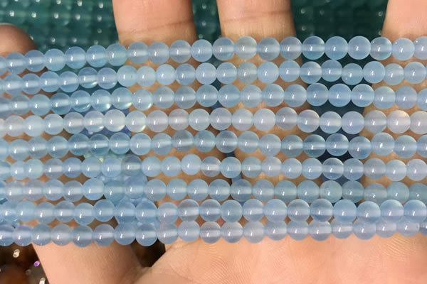 CAA5090 15.5 inches 4mm round sea blue agate beads wholesale