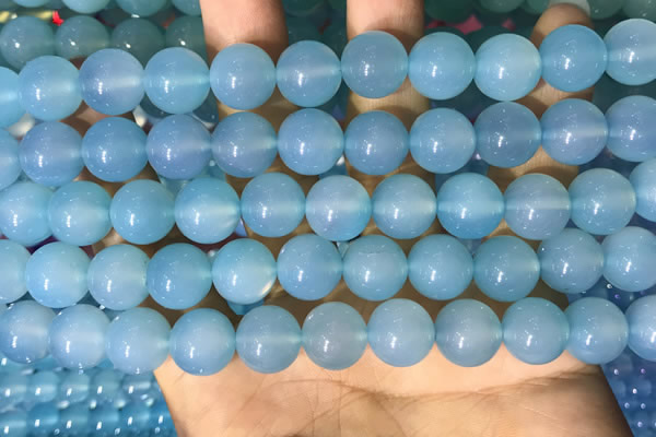 CAA5093 15.5 inches 10mm round sea blue agate beads wholesale