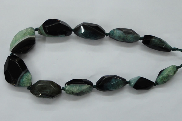 CAA515 15*30mm – 25*40mm faceted nuggets agate druzy geode beads