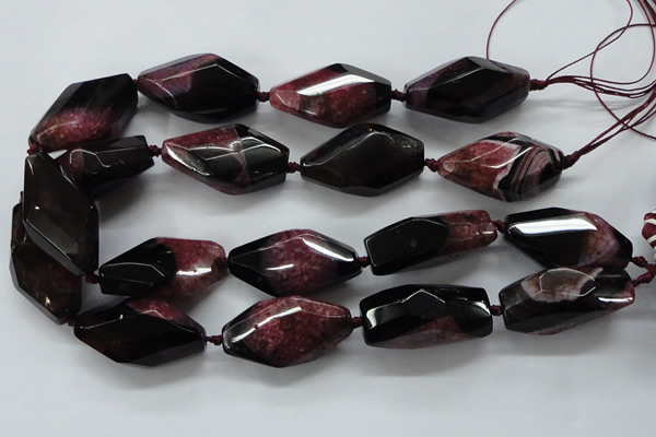 CAA518 20*40mm faceted & twisted nuggets agate druzy geode beads