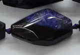 CAA519 20*40mm faceted & twisted nuggets agate druzy geode beads