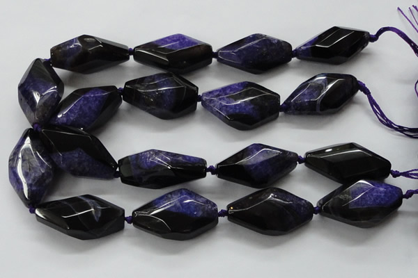 CAA519 20*40mm faceted & twisted nuggets agate druzy geode beads