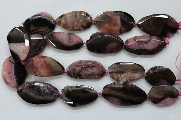 CAA520 15.5 inches 28*40mm faceted nuggets agate druzy geode beads