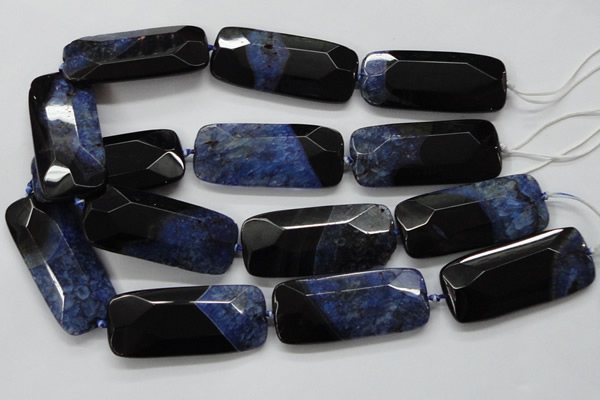 CAA521 15.5 inches 25*56mm faceted rectangle agate druzy geode beads