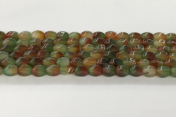 CAA5362 15.5 inches 8*12mm twisted rice agate gemstone beads