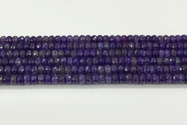 CAA5436 15.5 inches 6*8mm faceted rondelle agate gemstone beads