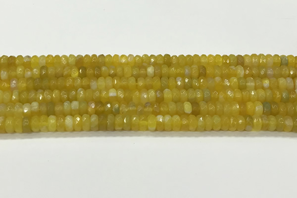 CAA5439 15.5 inches 6*8mm faceted rondelle agate gemstone beads
