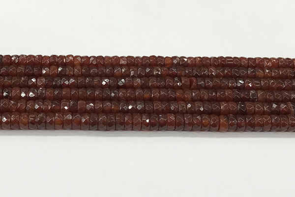 CAA5440 15.5 inches 6*8mm faceted rondelle agate gemstone beads