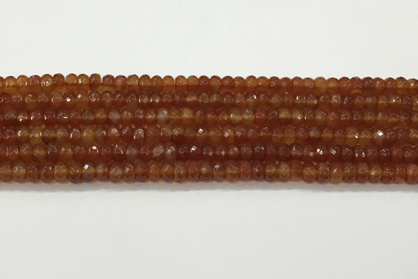 CAA5442 15.5 inches 6*8mm faceted rondelle agate gemstone beads