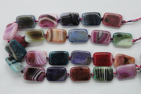 CAA546 15.5 inches 22*30mm rectangle dyed madagascar agate beads