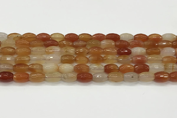 CAA5465 15.5 inches 8*12mm faceted rice agate beads