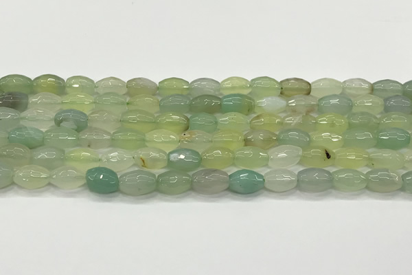 CAA5467 15.5 inches 8*12mm faceted rice agate beads