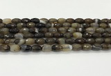 CAA5478 15.5 inches 8*12mm faceted rice agate beads
