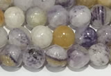 CAA5485 15 inches 4mm round purple flower stone beads