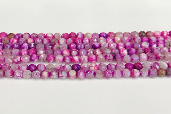 CAA5502 15 inches 6mm faceted round fire crackle agate beads