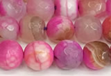 CAA5512 15 inches 8mm faceted round fire crackle agate beads