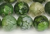 CAA5528 15 inches 10mm faceted round fire crackle agate beads
