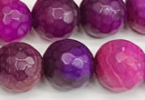 CAA5541 15 inches 12mm faceted round fire crackle agate beads