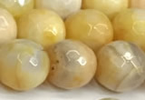 CAA5543 15 inches 12mm faceted round fire crackle agate beads