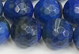 CAA5547 15 inches 12mm faceted round fire crackle agate beads