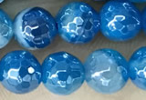 CAA5582 15 inches 6mm faceted round AB-color banded agate beads