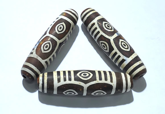 CAA5723 20*70mm drum tibetan agate dzi beads wholesale