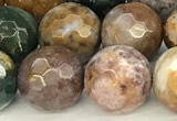 CAA5776 15 inches 8mm faceted round ocean agate beads