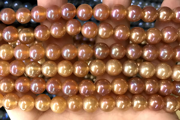 CAA5822 15 inches 8mm round AB-color agate beads