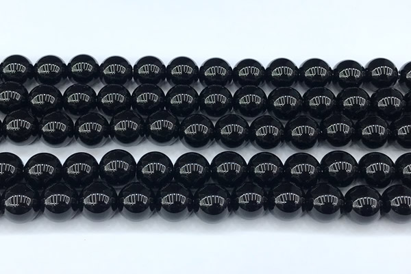CAA5886 15 inches 10mm round black agate beads, 2mm hole