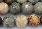 CAA5921 15 inches 8mm faceted round chrysanthemum agate beads