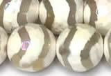 CAA5931 8mm, 10mm & 12mm faceted round AB-color tibetan agate beads