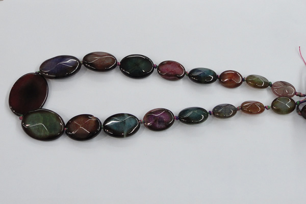 CAA598 16*20mm – 30*40mm faceted oval dragon veins agate beads
