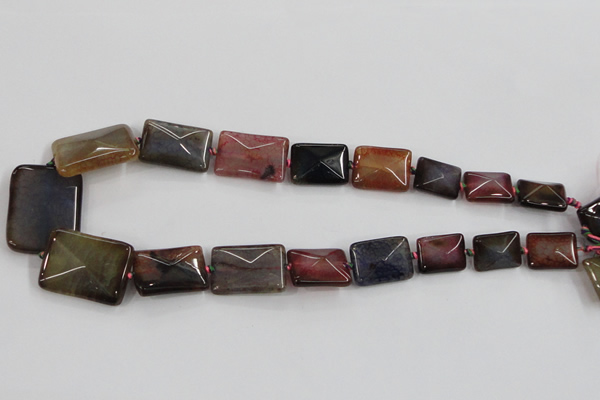 CAA599 16*20mm – 30*40mm faceted rectangle dragon veins agate beads