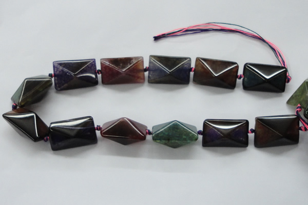 CAA604 15.5 inches 20*20*30mm pyramid dragon veins agate beads