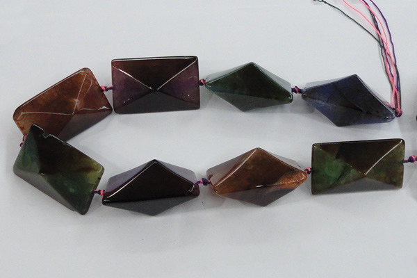 CAA605 15.5 inches 30*30*45mm pyramid dragon veins agate beads