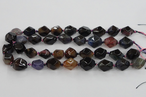 CAA608 15.5 inches 15*20mm faceted nuggets dragon veins agate beads