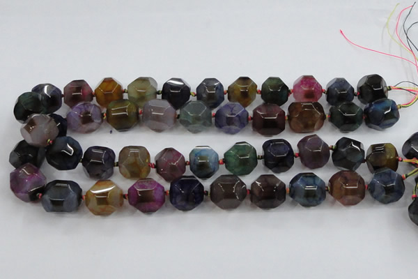 CAA609 15.5 inches 15*15mm faceted nuggets dragon veins agate beads